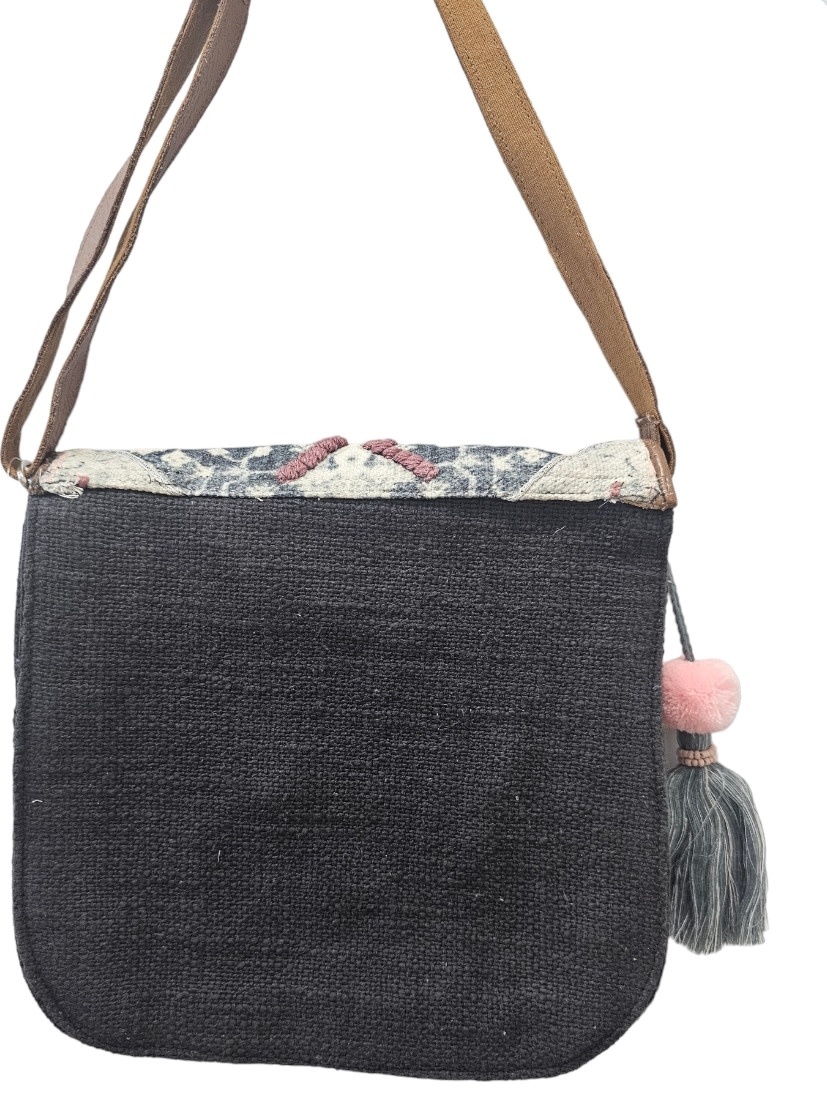Denim/Pink Boho Shoulder Bag