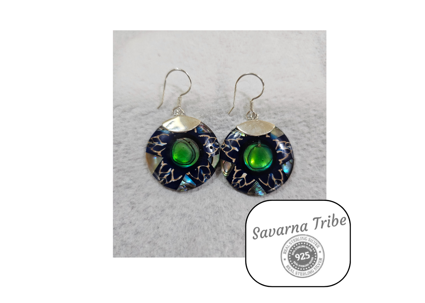 Savarna Tribe Sterling Silver Shell Earrings