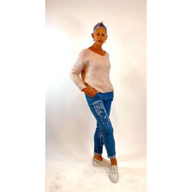 La Strada Italian Patchwork Star Jeans - Size XL
