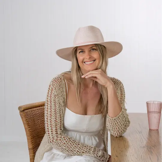 Sundaise Hats Patrice Wide Brim Hat - Pale Pink