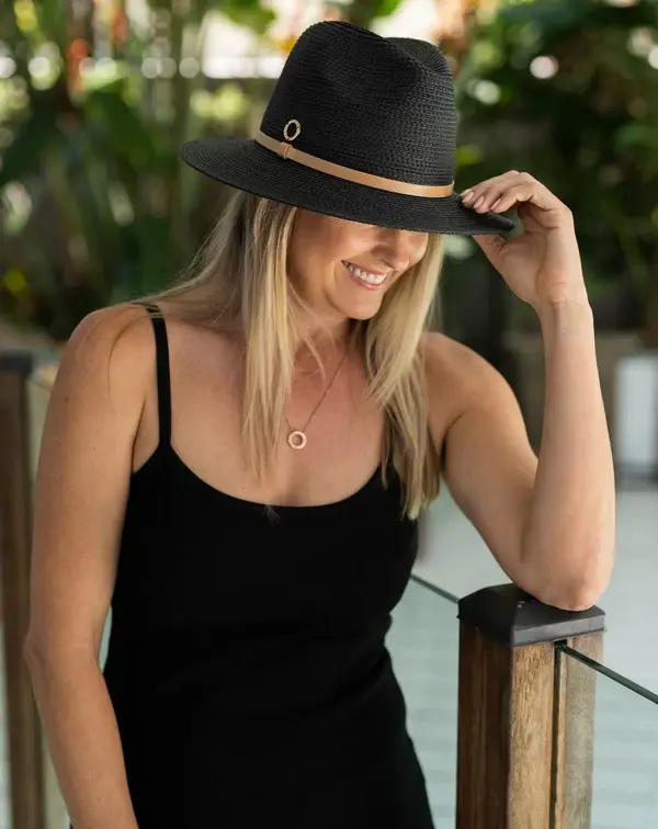 Sundaise Hats Marilyn Panama Hat - Black