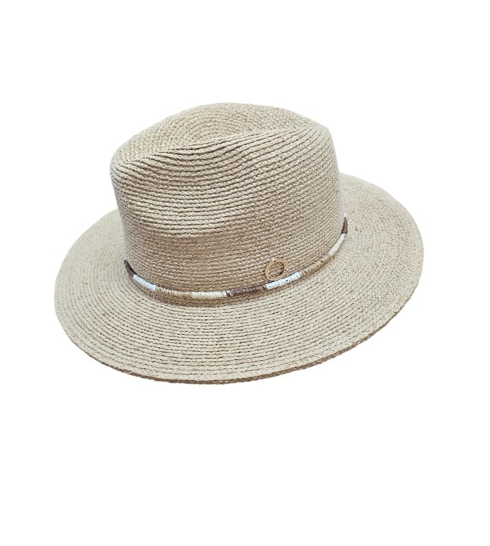 Sundaise Hats Carrie Panama Raffia Natural Tones Trim