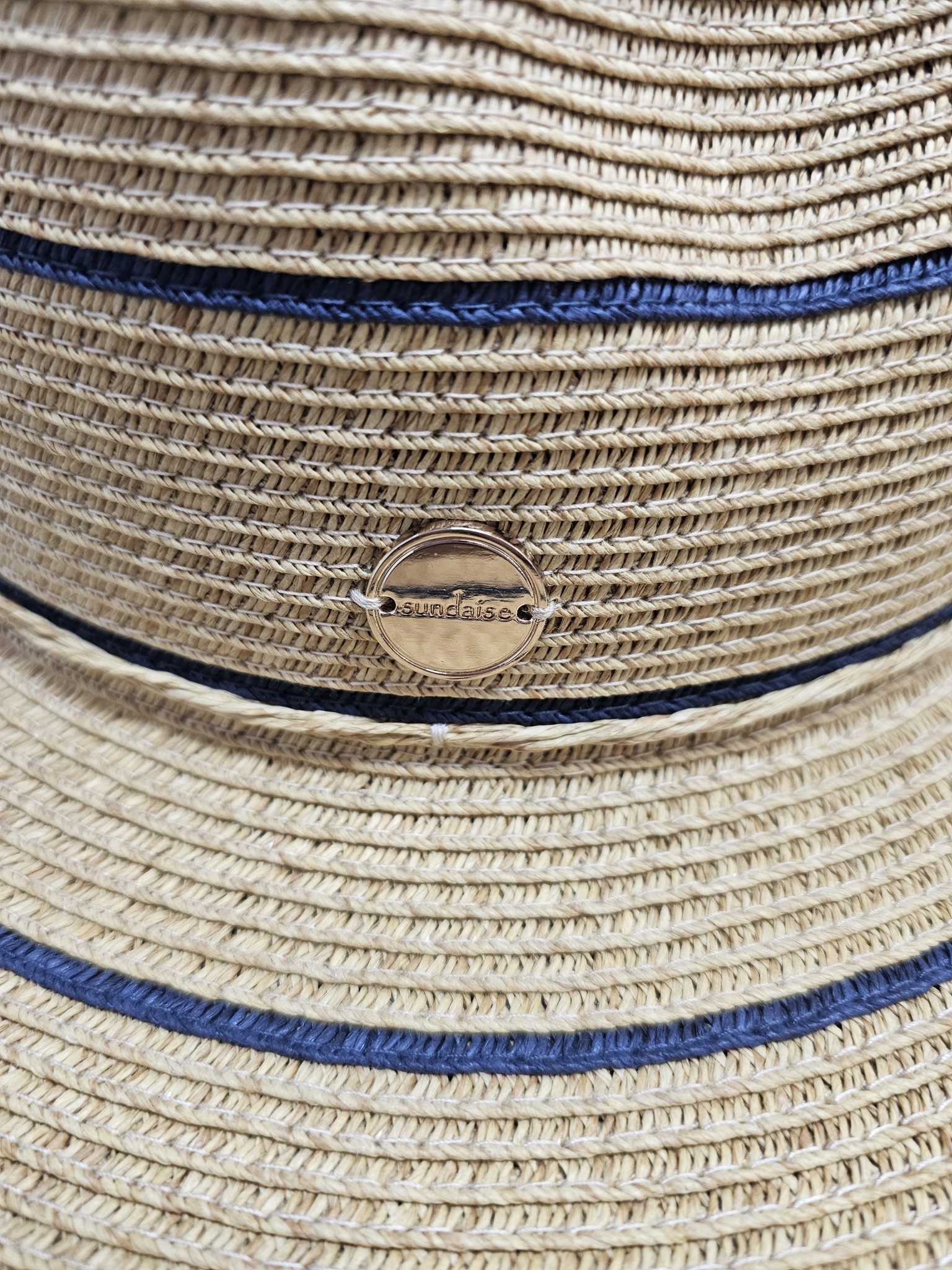 Sundaise Hats Fifi Panama with Navy Stripe