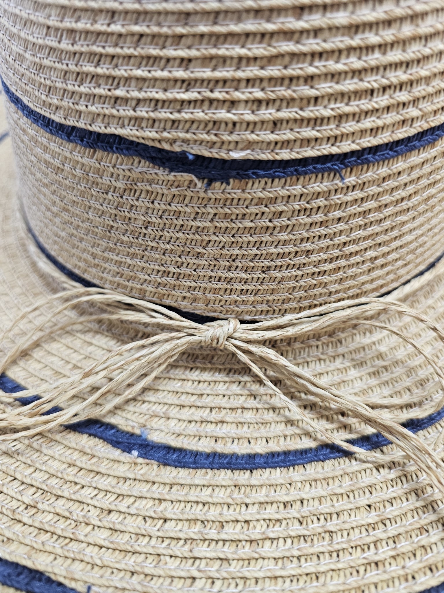 Sundaise Hats Fifi Panama with Navy Stripe