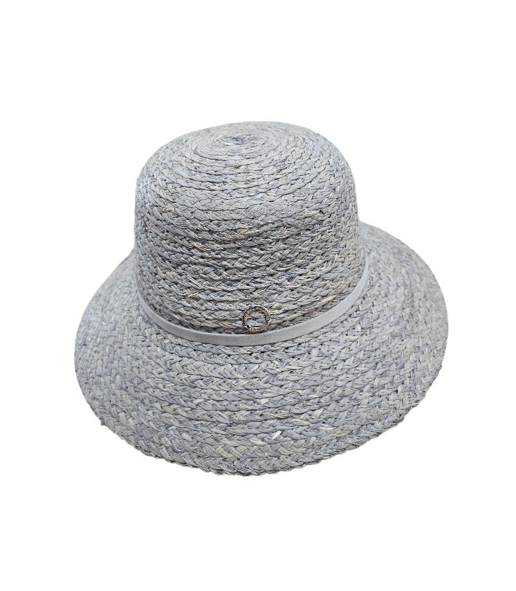 Sundaise Hats Sam Cloche Raffia Hat - Grey