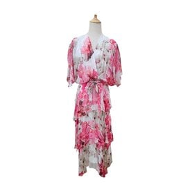 La Strada White/Fuchsia Layered Dress