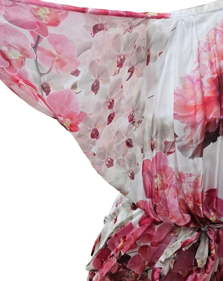 La Strada White/Fuchsia Layered Dress