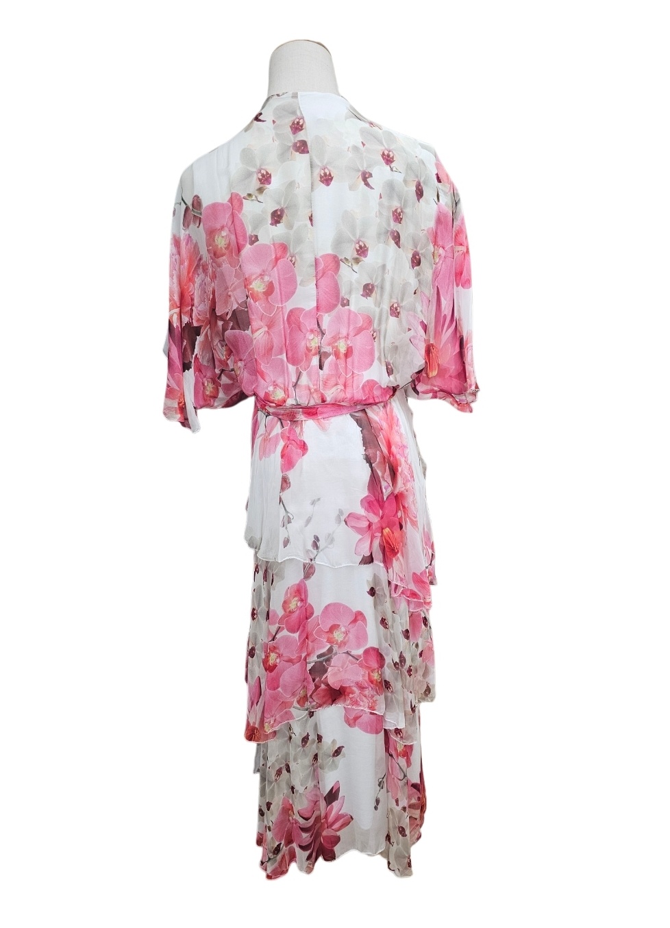 La Strada White/Fuchsia Layered Dress
