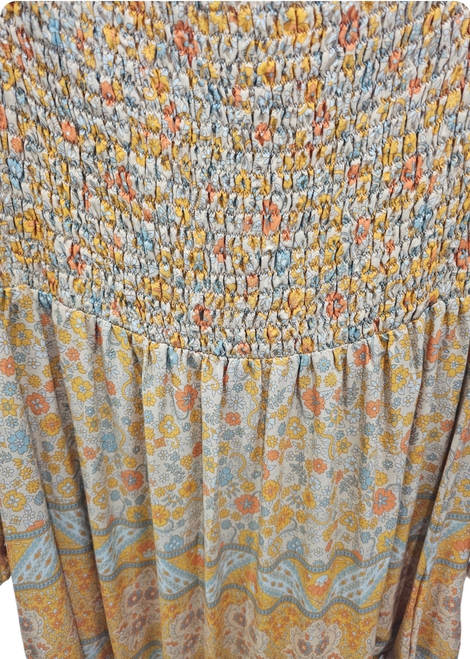 Savarna Tribe Yellow Boho Top