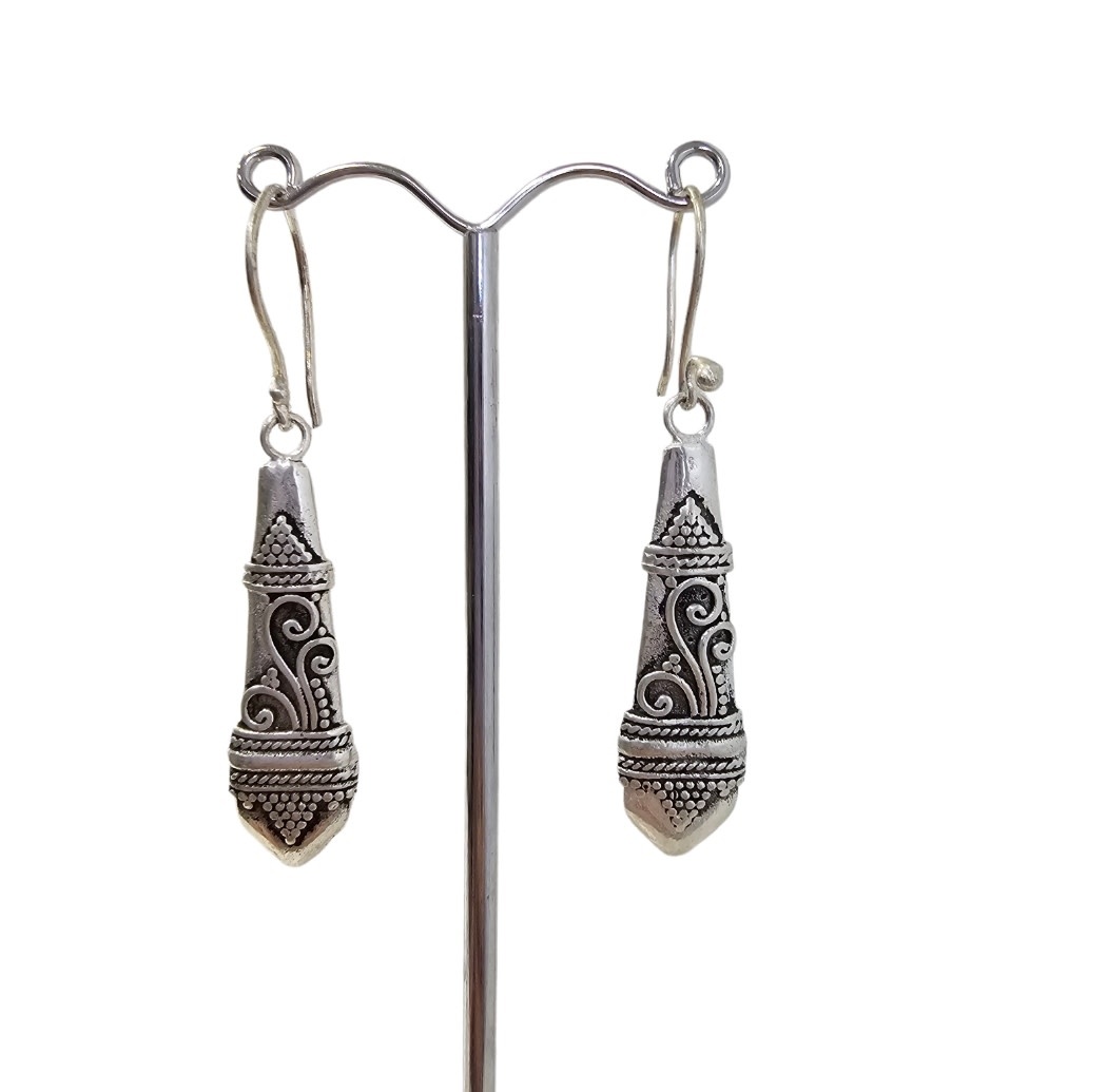 Savarna Tribe Aztec Sterling Silver Earrings