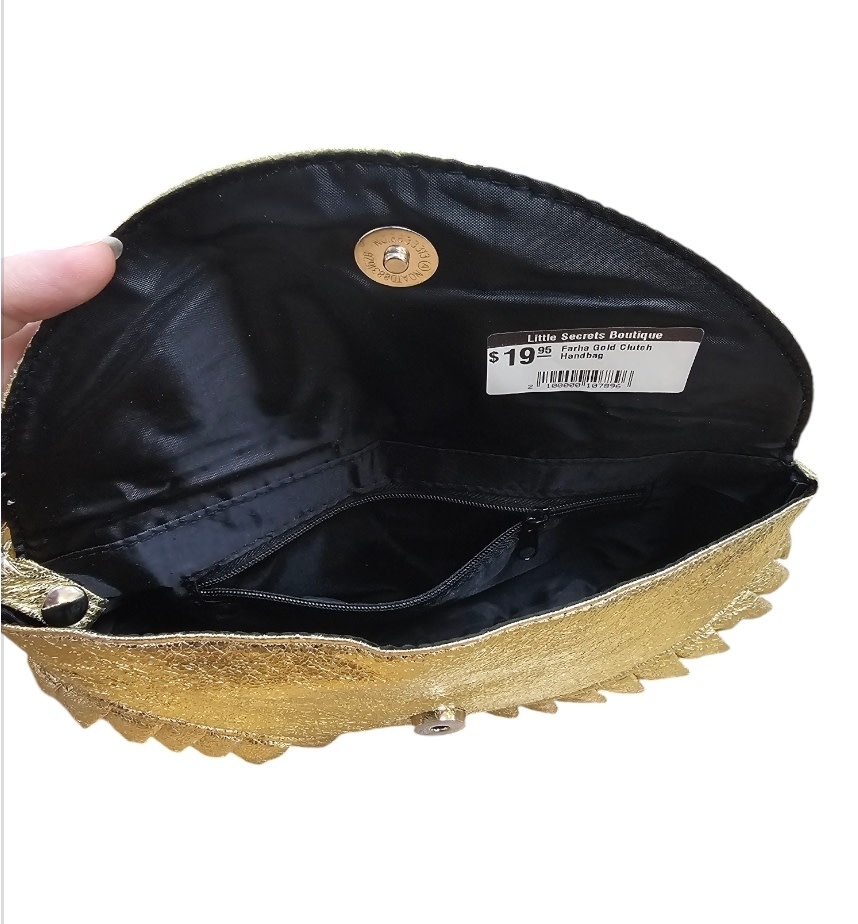 Little Secrets Farha Gold Clutch Handbag