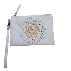 Savarna Tribe Pink Blush Boho Hand Tooled Clutch