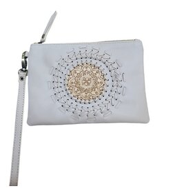 Savarna Tribe Pink Blush Boho Hand Tooled Clutch