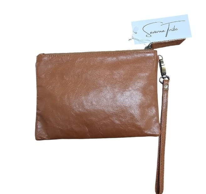 Savarna Tribe Tan Boho Hand Tooled Clutch