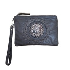 Savarna Tribe Mud Boho Hand Tooled Clutch