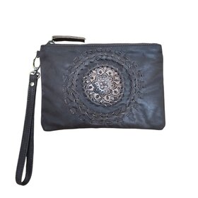 Savarna Tribe Mud Boho Hand Tooled Clutch