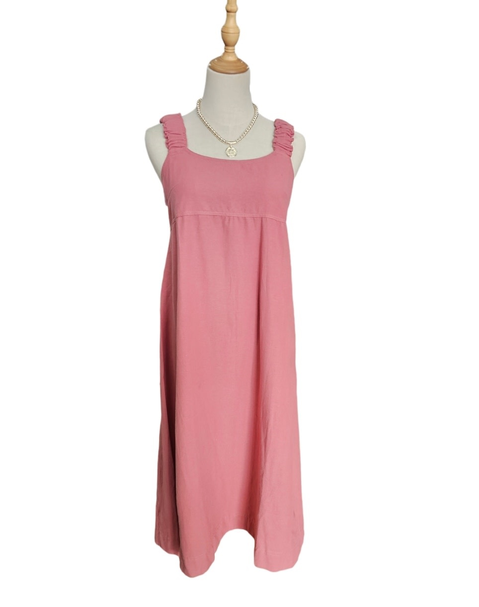 Savarna Tribe Lola Flamingo Pink Linen Dress