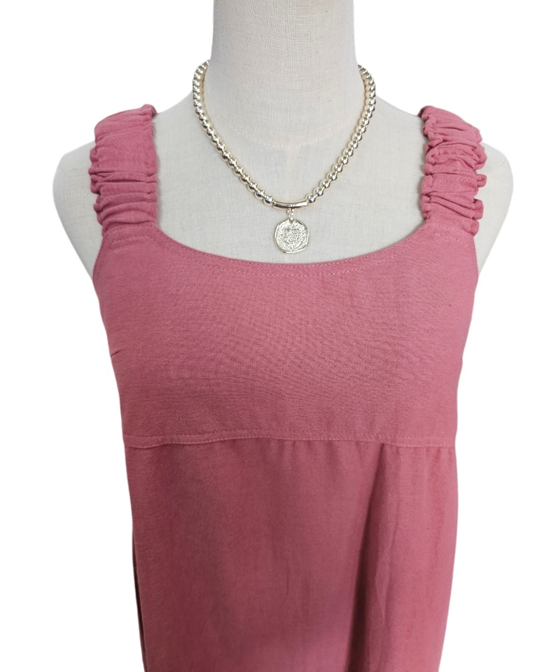 Savarna Tribe Lola Flamingo Pink Linen Dress