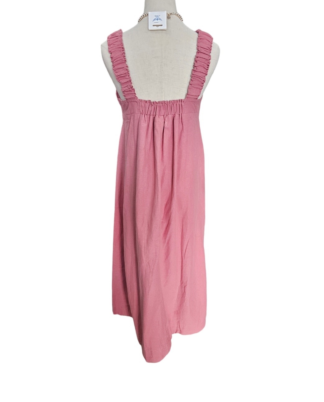 Savarna Tribe Lola Flamingo Pink Linen Dress