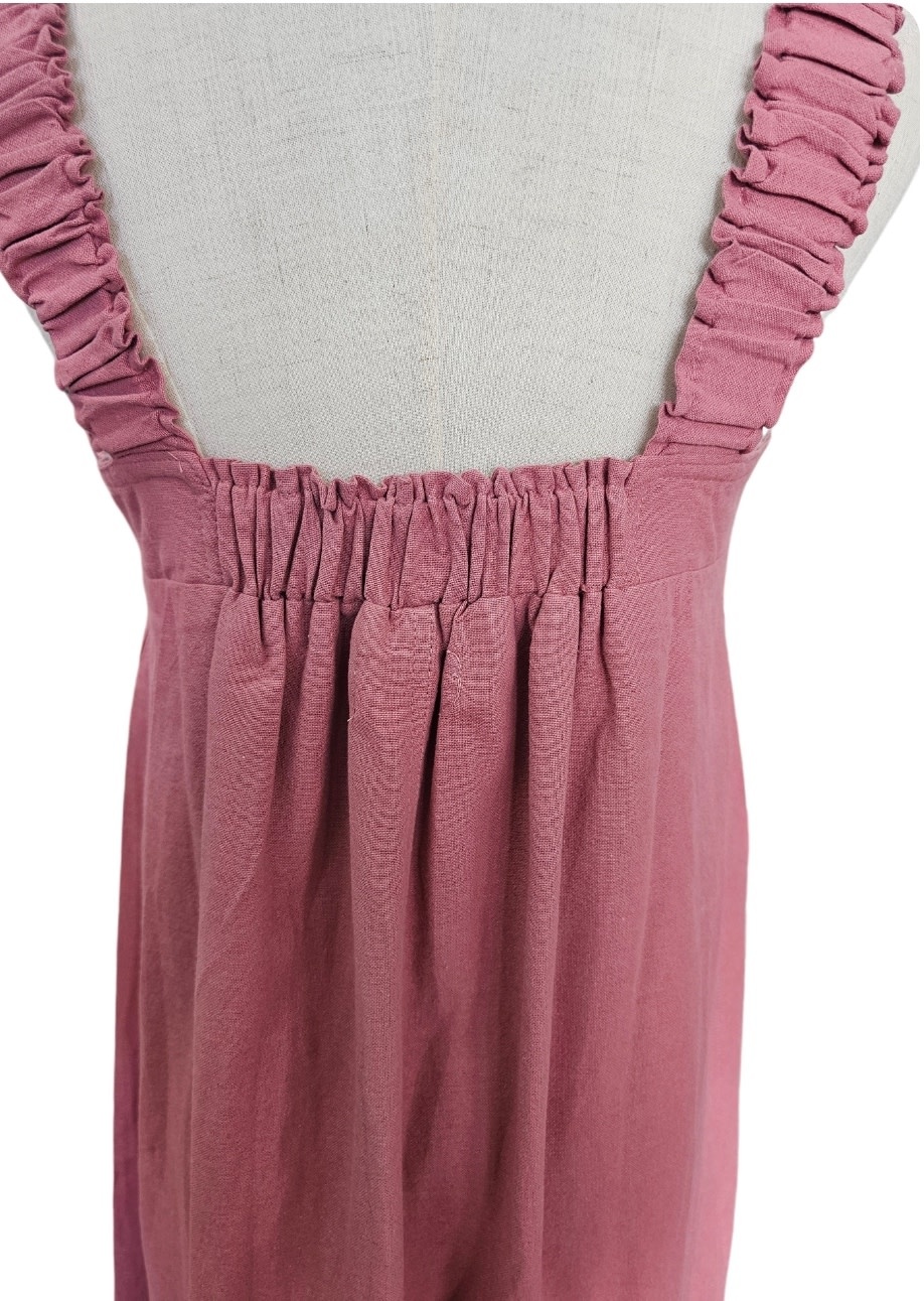 Savarna Tribe Lola Flamingo Pink Linen Dress