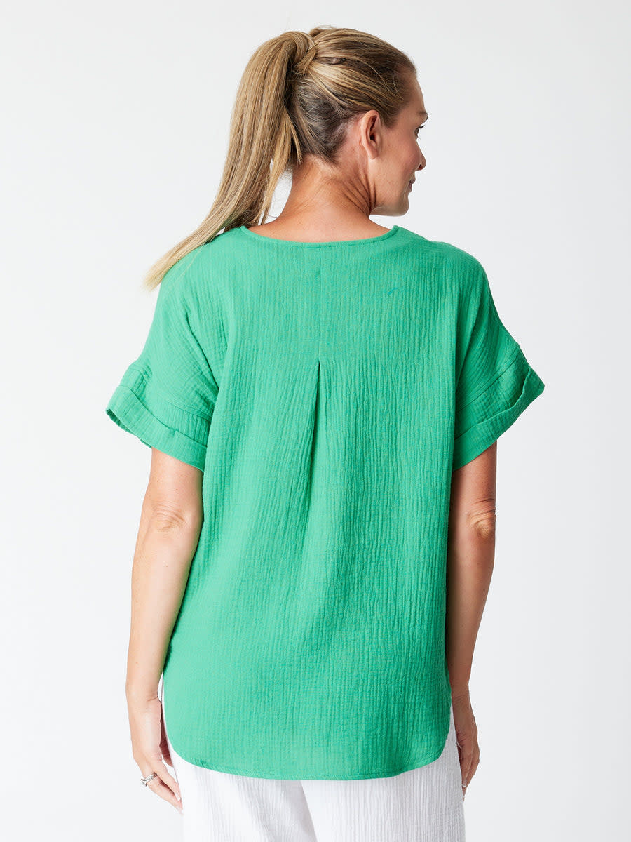 Cordelia St Bonded Scoop Emerald Top