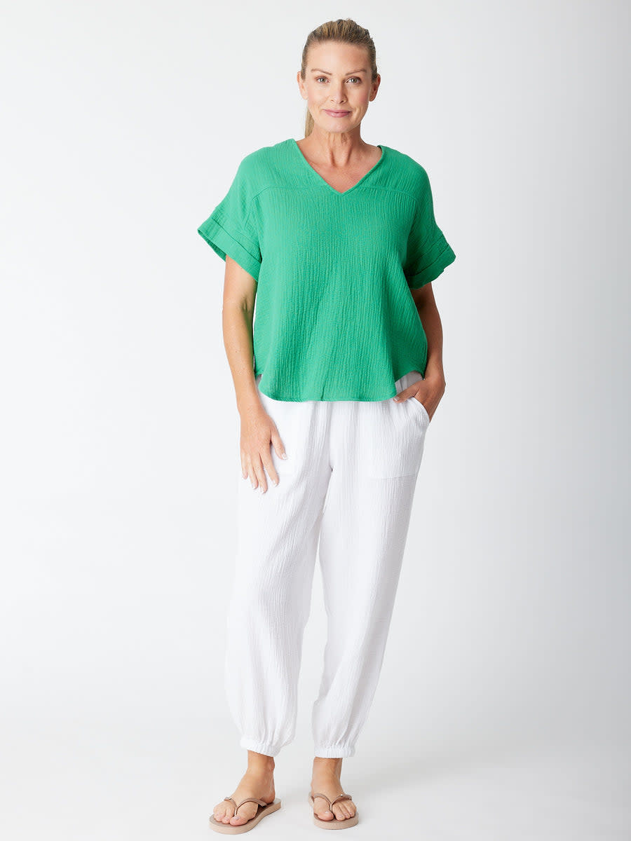 Cordelia St Bonded Scoop Emerald Top