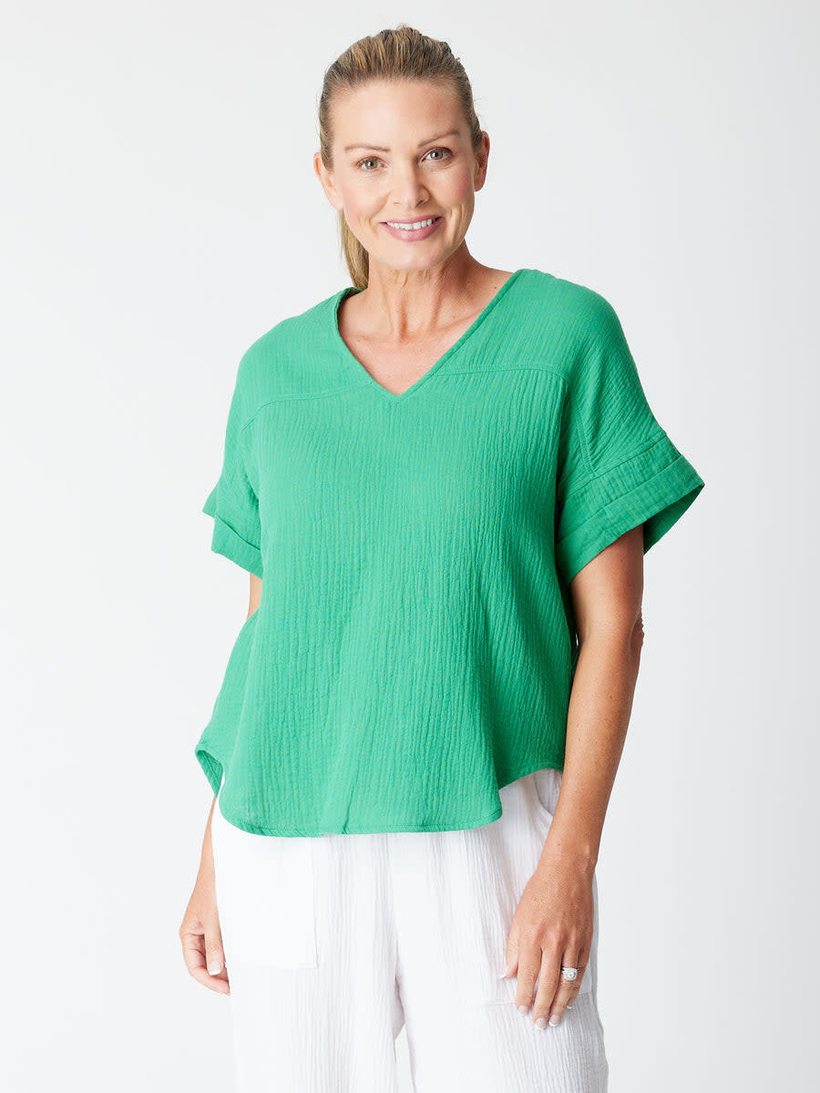 Cordelia St Bonded Scoop Emerald Top