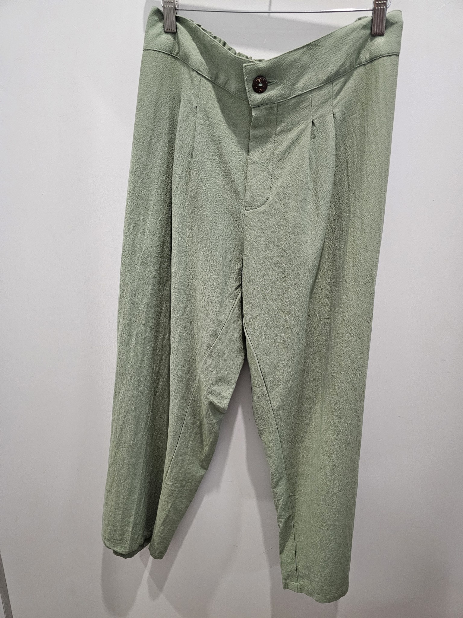 Savarna Tribe Flue Green Linen Pants