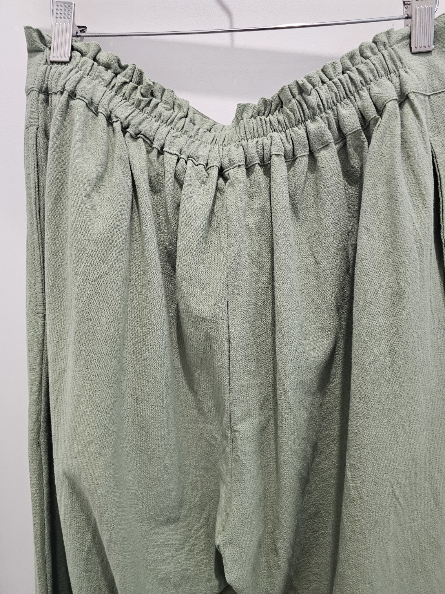 Savarna Tribe Flue Green Linen Pants