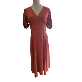 Caroline Morgan Sammie Waist Detail Rust Dress