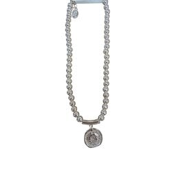 Blue Scarab Gold Stamped Necklace
