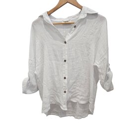 bottega Moda Chloe White Linen Top