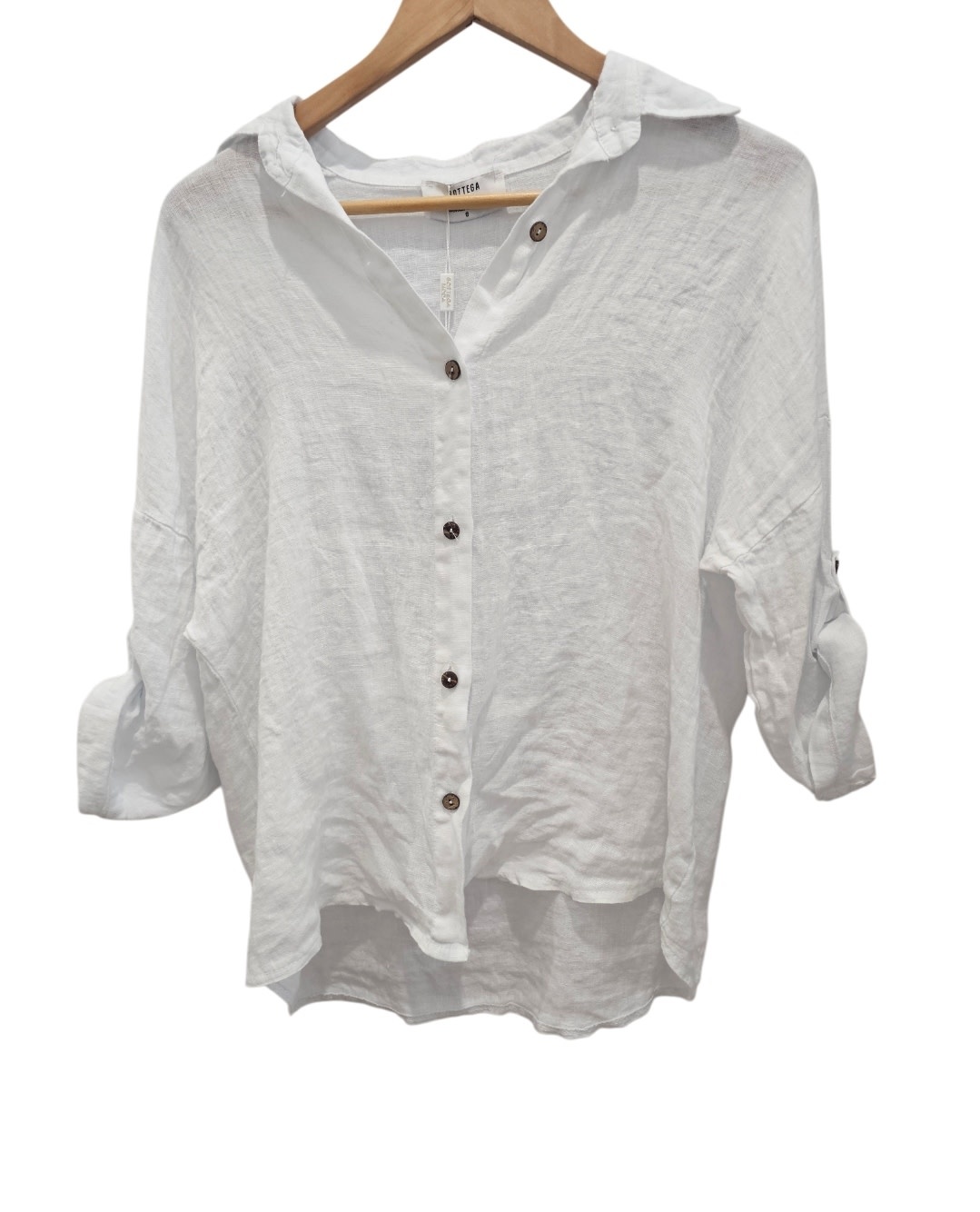 bottega Moda Chloe White Linen Top