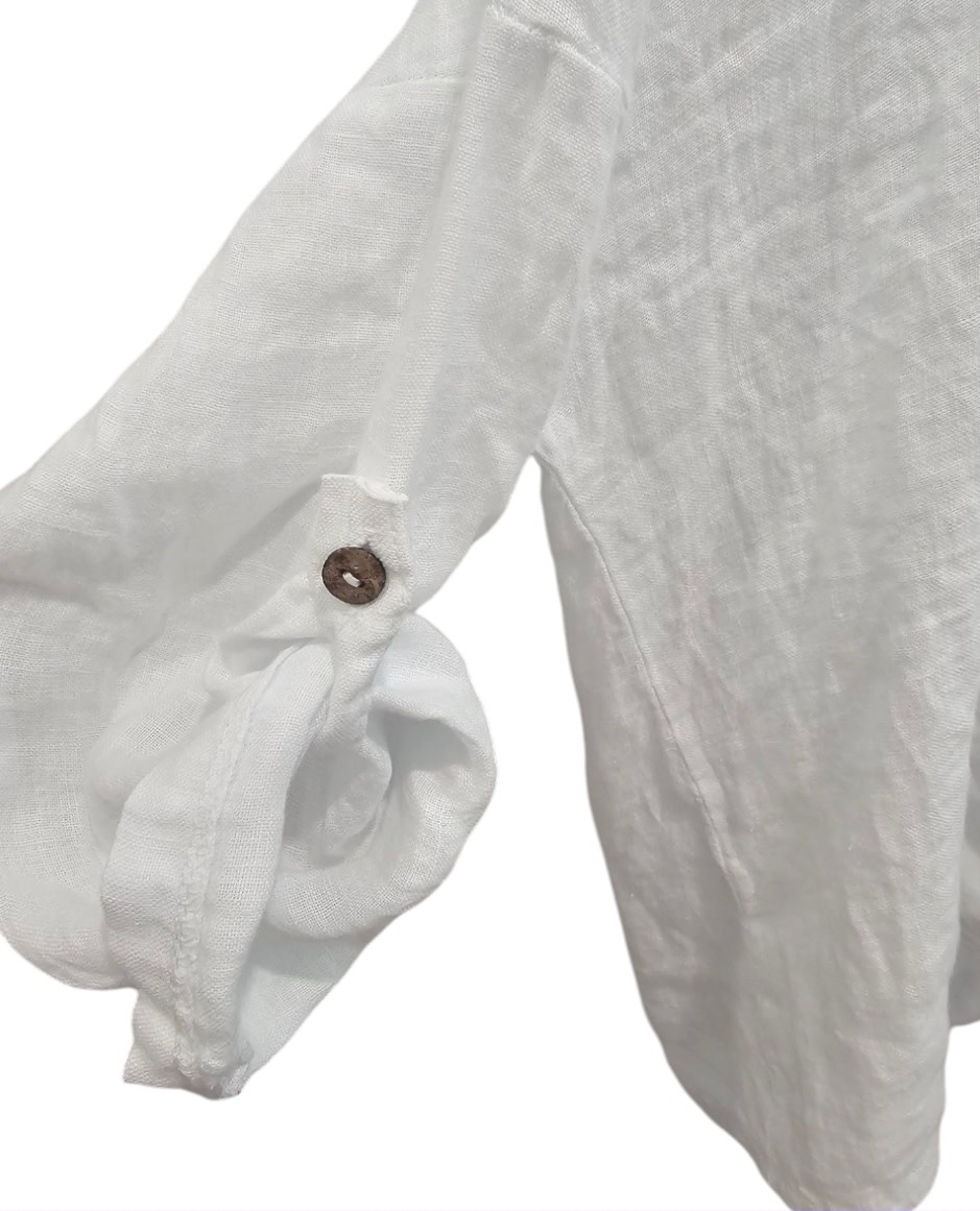bottega Moda Chloe White Linen Top