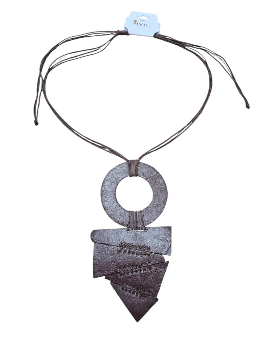 Mango Sunrise Leather Tribal Necklace