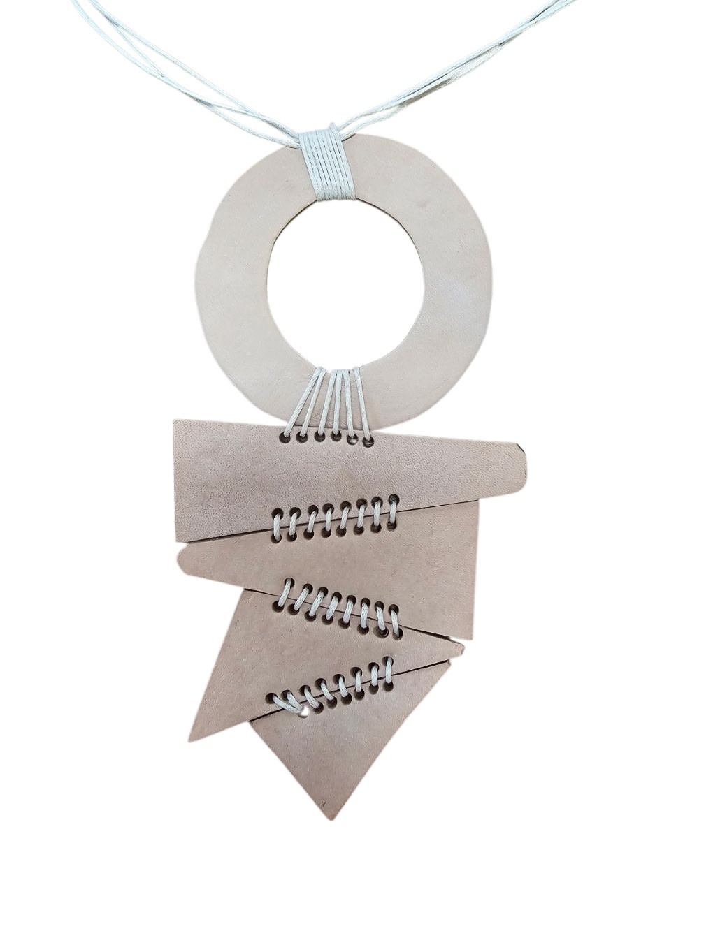 Mango Sunrise Leather Tribal Necklace