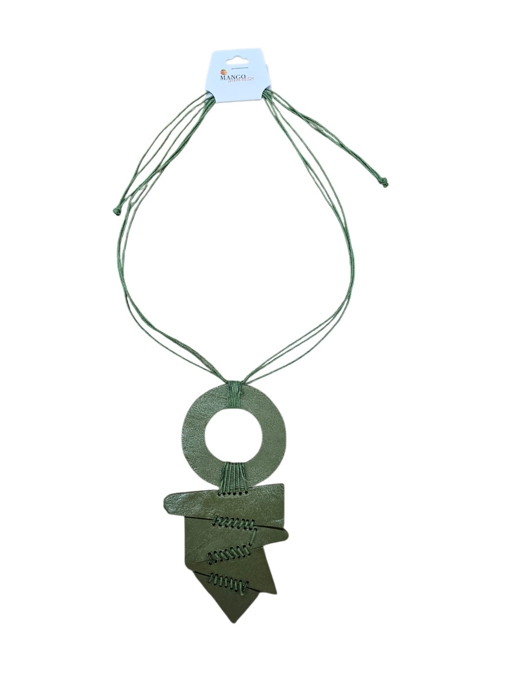 Mango Sunrise Leather Tribal Necklace