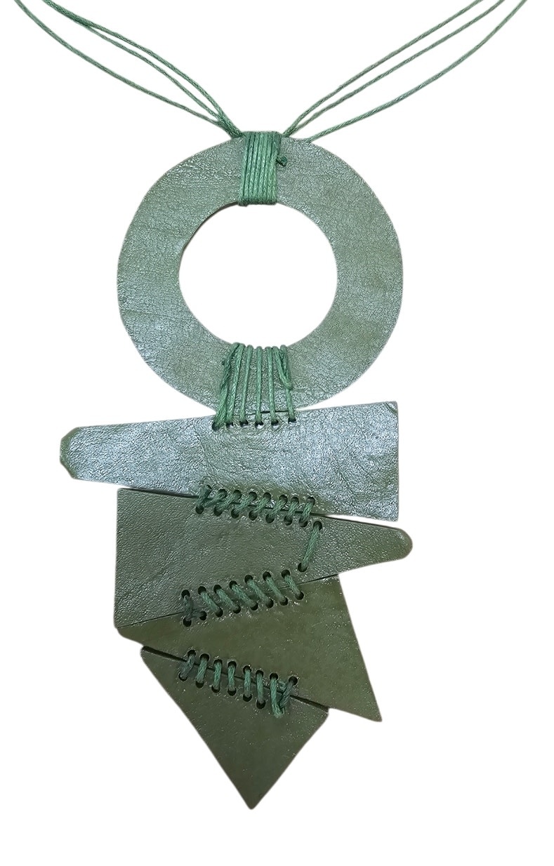 Mango Sunrise Leather Tribal Necklace