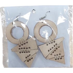 Mango Sunrise Leather Tribal Earrings