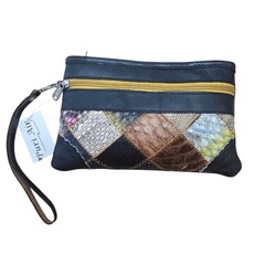 Bongo Python Leather Clutch