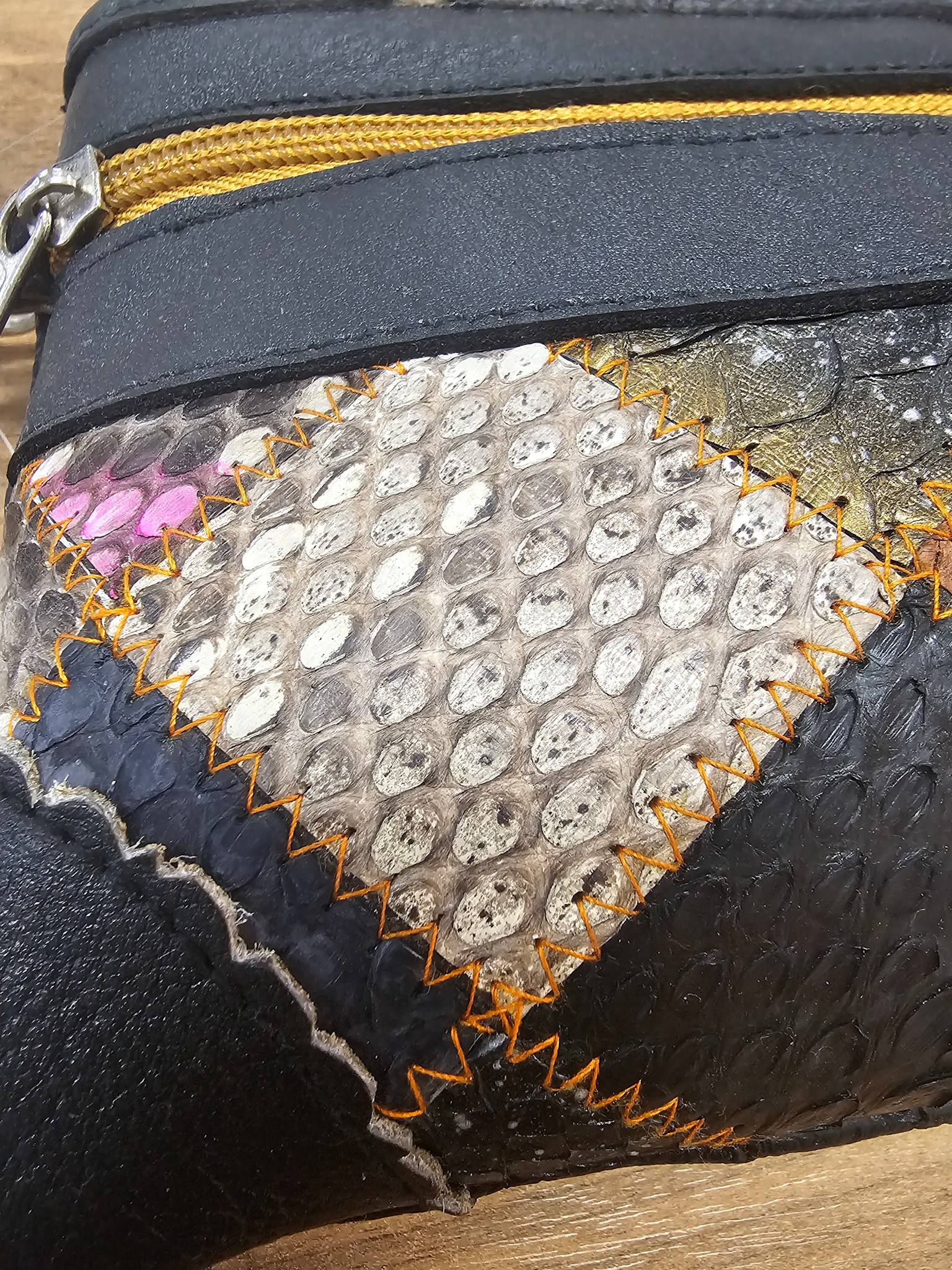 Bongo Python Leather Clutch