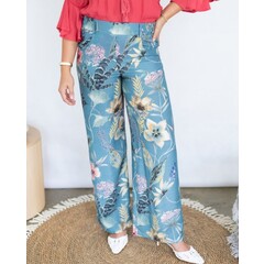 Willow Tree Tiana Floral Blue Pants