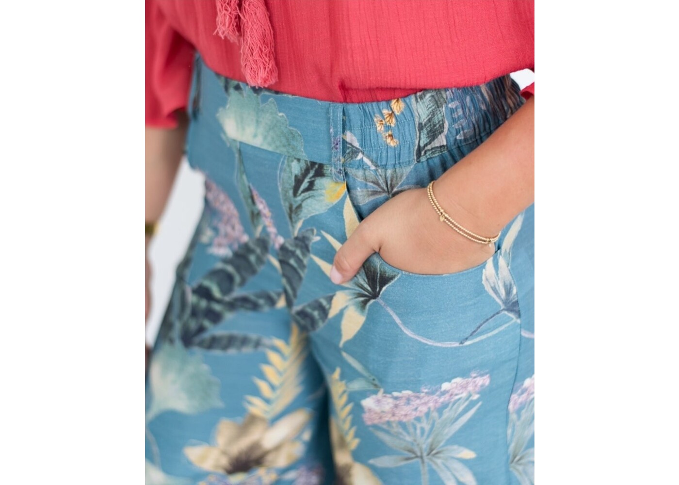 Willow Tree Tiana Floral Blue Pants