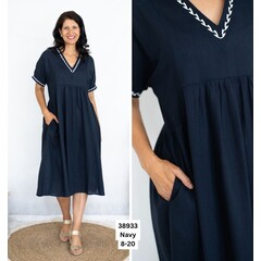 Willow Tree Naomi Navy Peasant Dress
