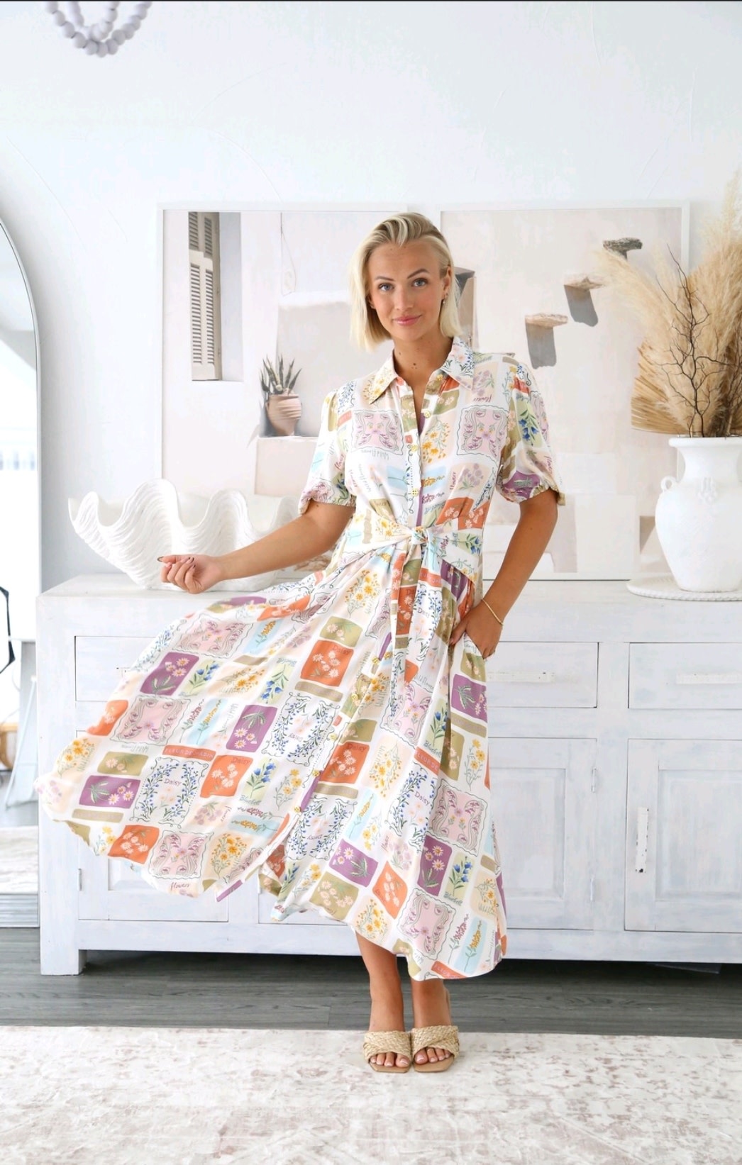 Salty Bright Cynthia Collared Maxi Dress