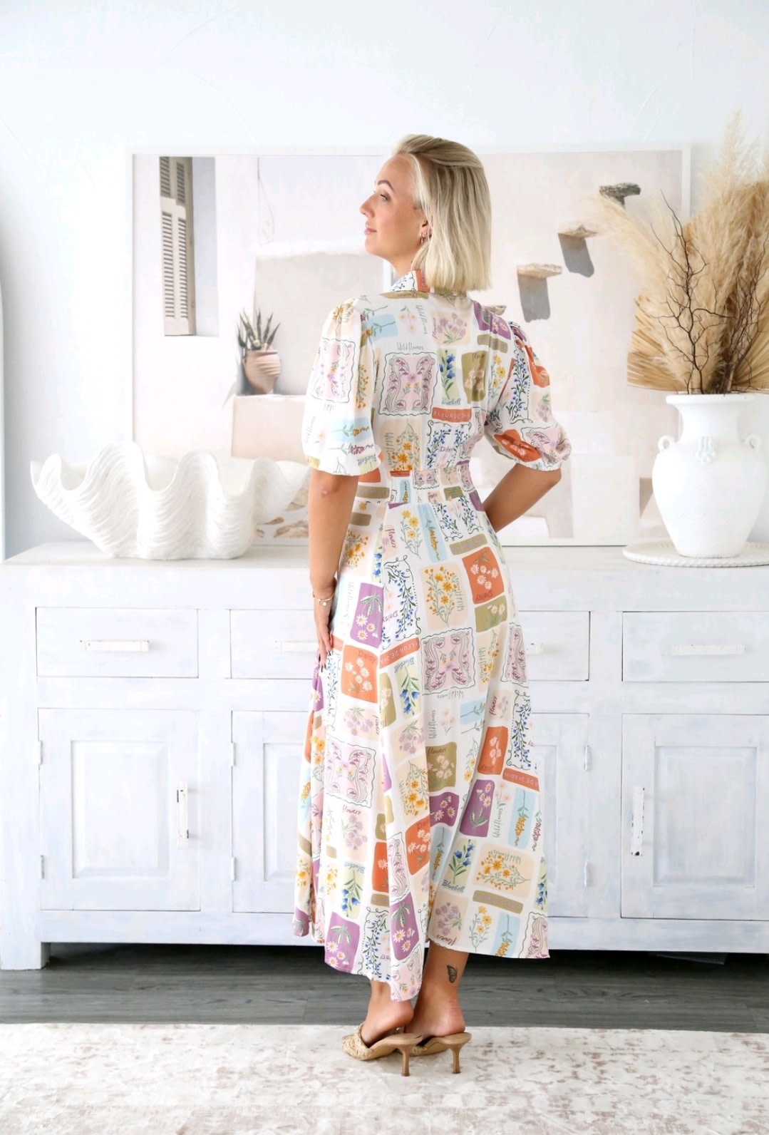 Salty Bright Cynthia Collared Maxi Dress