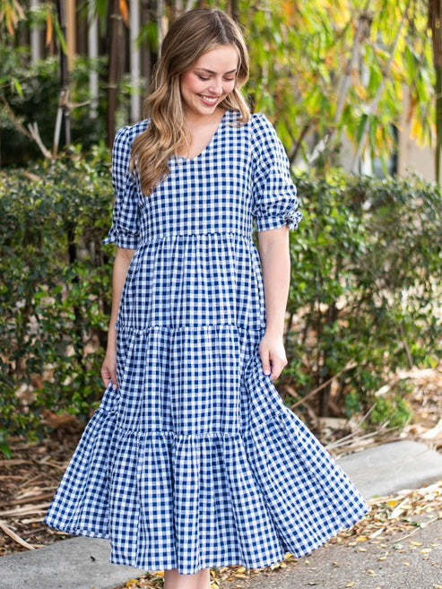 Josie Navy Gingham Dress