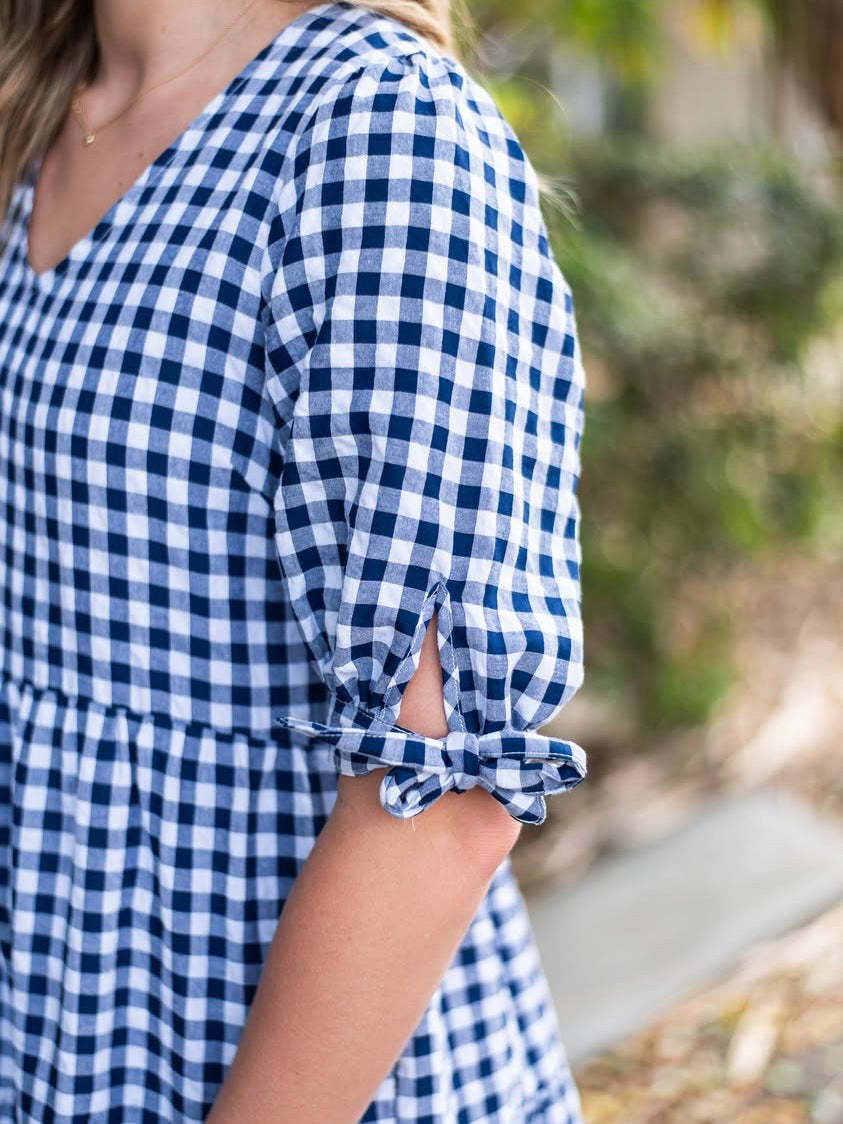Josie Navy Gingham Dress