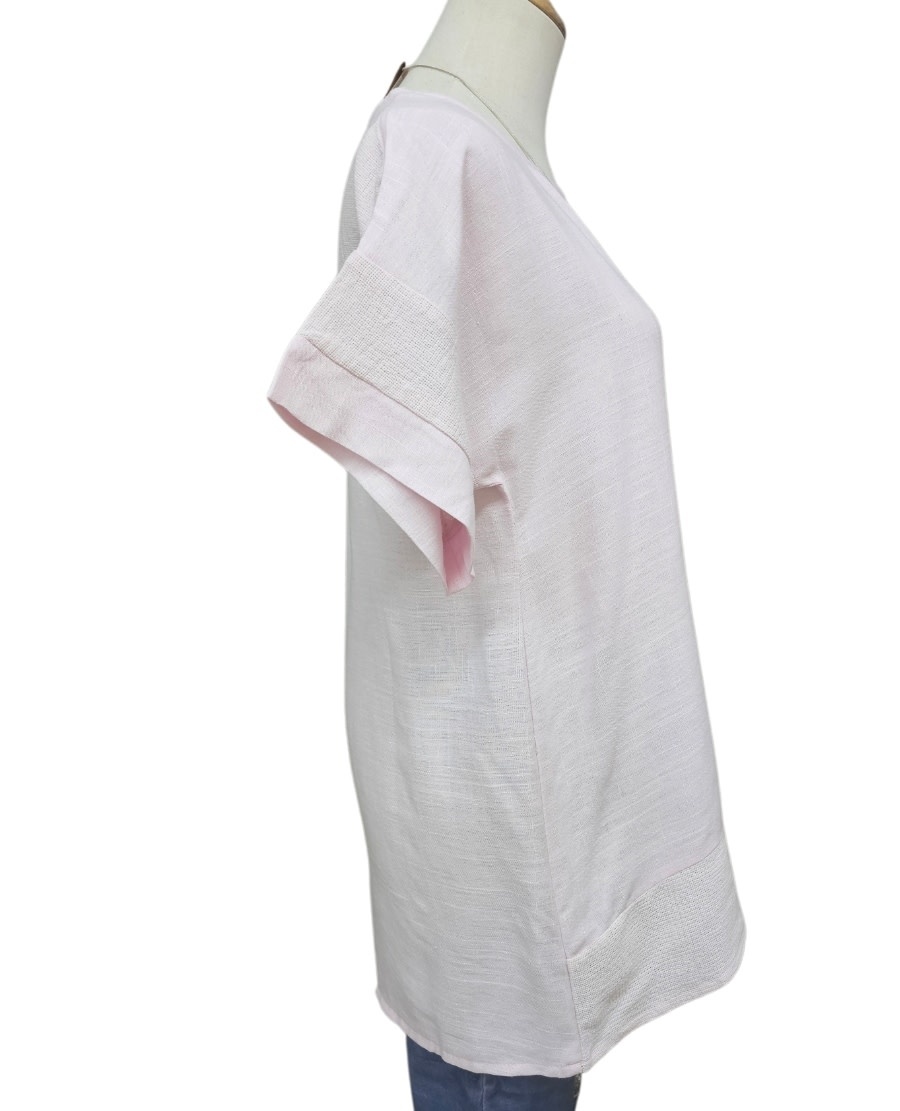 Indigo Designs Phoenix Pink Trim Detail Top