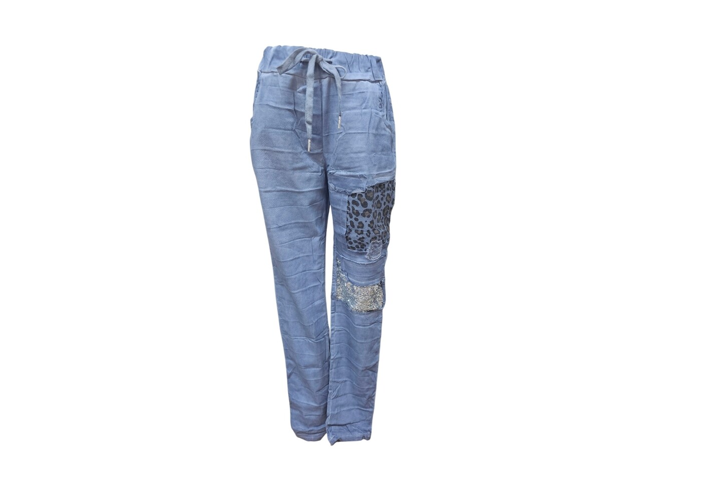 Indigo Designs Leopard Detail Denim Jeans